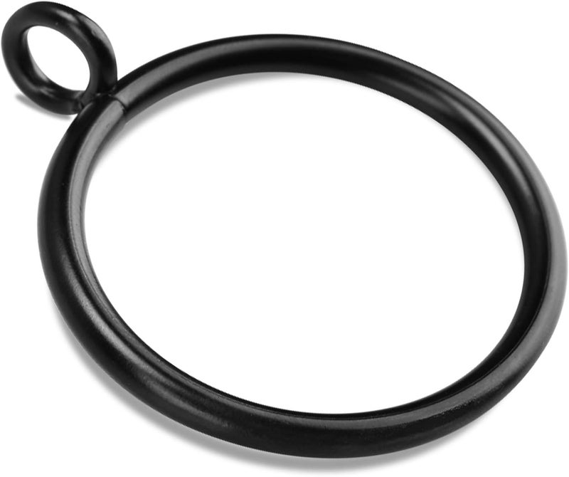 Awtok 40 PCS Black Curtain Rings with Eyelet Apply for Fits Up to 1.75 inch Curtain Rod (Black Drapery Rings) - Image 1